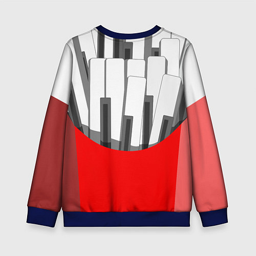 Детский свитшот Клавиши фортепиано как картошка фри / 3D-Синий – фото 2