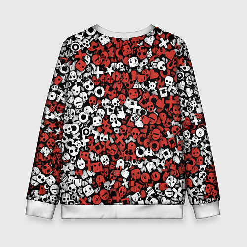 Детский свитшот Красно-белые знаки LDR / 3D-Белый – фото 2