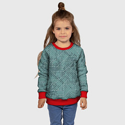 Свитшот детский Геометрический минималистический паттерн, цвет: 3D-красный — фото 2
