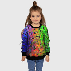 Свитшот детский Яркая палитра красок - блики, цвет: 3D-черный — фото 2