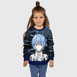 Свитшот детский Евангелион - пилот Рей Аянами, цвет: 3D-синий — фото 2