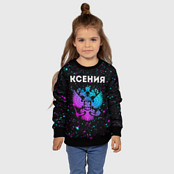 Свитшот детский Ксения Россия, цвет: 3D-черный — фото 2