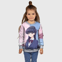 Свитшот детский Коми-сан У Коми проблемы с общением, цвет: 3D-меланж — фото 2