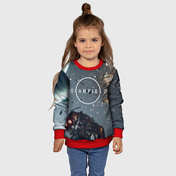 Свитшот детский Космический бой в Starfield, цвет: 3D-красный — фото 2