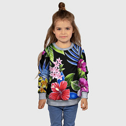 Свитшот детский Floral vanguard composition Летняя ночь Fashion tr, цвет: 3D-меланж — фото 2