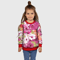 Свитшот детский Красочный цветочный паттерн Лето Fashion trend 202, цвет: 3D-красный — фото 2