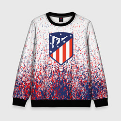 Свитшот детский Atletico madrid logo брызги красок, цвет: 3D-черный