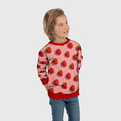 Свитшот детский Strawberry Pattern, цвет: 3D-красный — фото 2