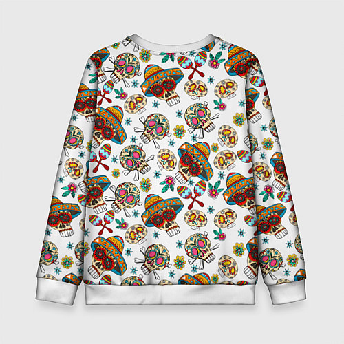 Детский свитшот Мексиканские черепки / 3D-Белый – фото 2