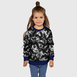Свитшот детский Черно-белый абстрактный камуфляж, цвет: 3D-синий — фото 2