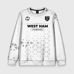 Свитшот детский West Ham Champions Униформа, цвет: 3D-белый