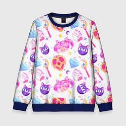 Свитшот детский Сейлор Мун Sailor Moon, цвет: 3D-синий