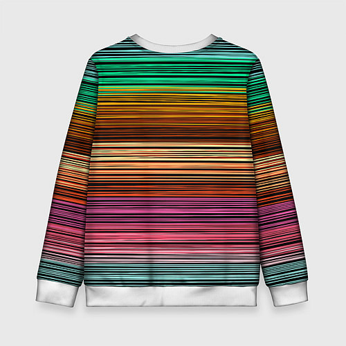 Детский свитшот Multicolored thin stripes Разноцветные полосы / 3D-Белый – фото 2