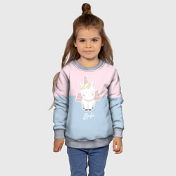 Свитшот детский Малыш Единорог, цвет: 3D-меланж — фото 2