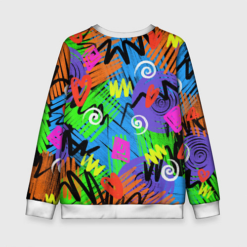 Детский свитшот Яркий геометрический принт / 3D-Белый – фото 2