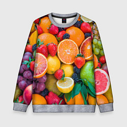 Свитшот детский ABUNDANCE OF FRUITS, цвет: 3D-меланж