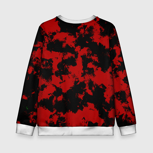 Детский свитшот Черно-красная абстракция / 3D-Белый – фото 2