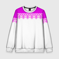 Детский свитшот White and pink lace pattern