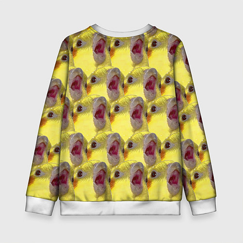 Детский свитшот Попугай Корелла Орёт Мем / 3D-Белый – фото 2