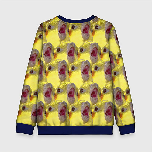Детский свитшот Попугай Корелла Орёт Мем / 3D-Синий – фото 2