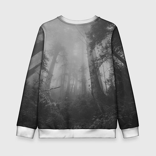 Детский свитшот Темный мрачный лес деревья / 3D-Белый – фото 2