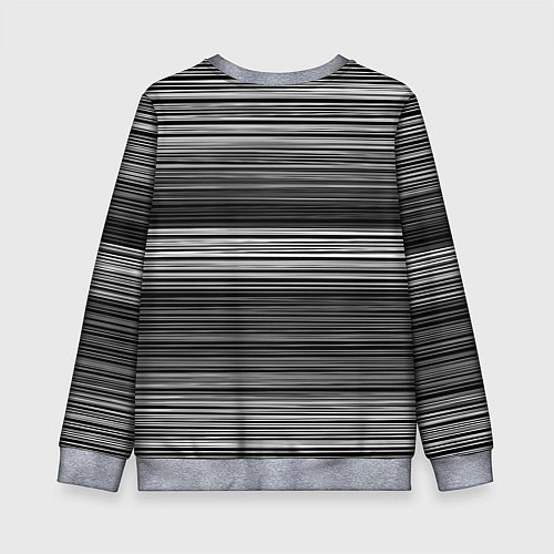 Детский свитшот Black and white thin stripes Тонкие полосы / 3D-Меланж – фото 2