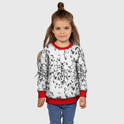 Свитшот детский Пятнистый абстрактный узор в светло-серых тонах, цвет: 3D-красный — фото 2