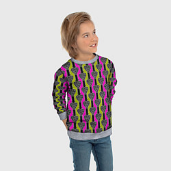 Свитшот детский Striped multicolored pattern Сердце, цвет: 3D-меланж — фото 2