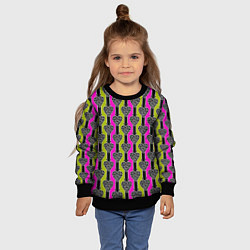 Свитшот детский Striped multicolored pattern Сердце, цвет: 3D-черный — фото 2