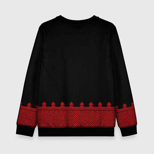 Детский свитшот Черная славянская рубаха / 3D-Черный – фото 2