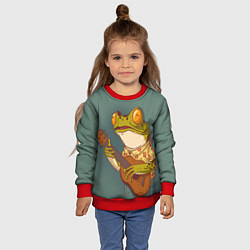 Свитшот детский Лягуха-музыкант, цвет: 3D-красный — фото 2