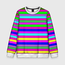 Детский свитшот Multicolored neon bright stripes