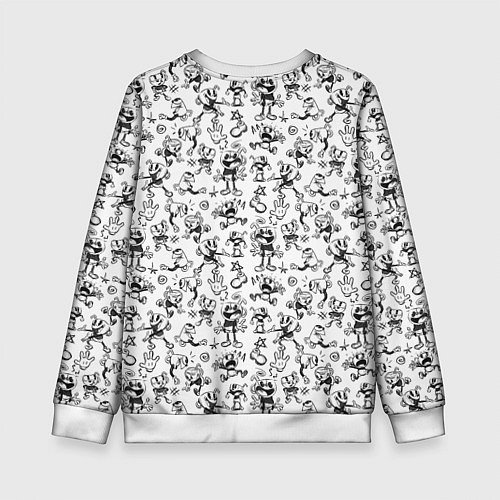 Детский свитшот Паттерн Cuphead the delicious last course / 3D-Белый – фото 2