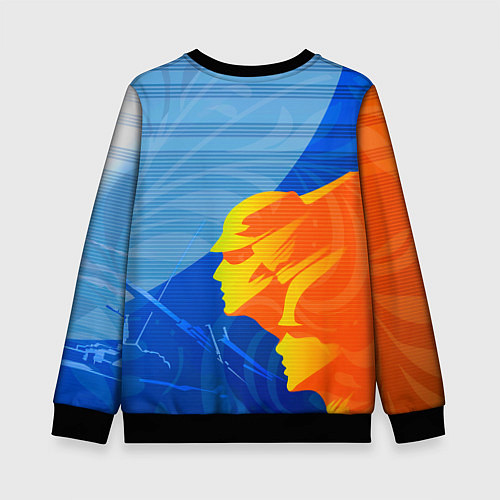 Детский свитшот РОССИЯ - СПОРТ - ГЕРБ / 3D-Черный – фото 2