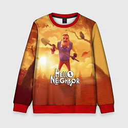 Свитшот детский Hello Neighbor Привет сосед Сосед с лопатой, цвет: 3D-красный
