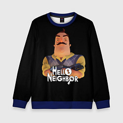 Свитшот детский Привет сосед Hello Neighbor, цвет: 3D-синий