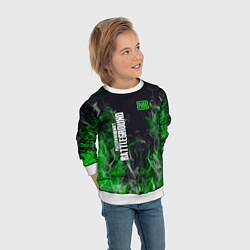 Свитшот детский Pubg - зелёное пламя, цвет: 3D-белый — фото 2