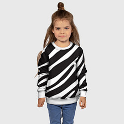 Свитшот детский Анималистичный рисунок зебра, цвет: 3D-белый — фото 2
