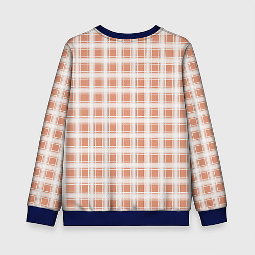 Детский свитшот Light beige plaid fashionable checkered pattern / 3D-Синий – фото 2