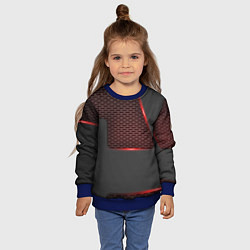 Свитшот детский Объемная красная сетка на черной пластине, цвет: 3D-синий — фото 2