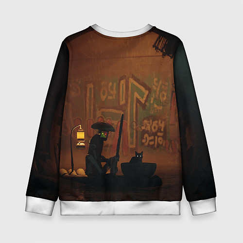 Детский свитшот Бездомный Кот и Робот / 3D-Белый – фото 2