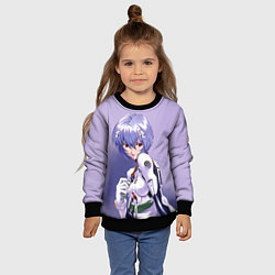 Свитшот детский Рей Аянами-назначенный пилот, цвет: 3D-черный — фото 2