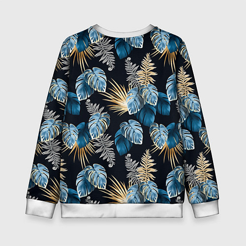 Детский свитшот Свет неоновых листьев / 3D-Белый – фото 2