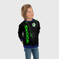 Свитшот детский SKODA - БРОНЯ БУДУЩЕГО, цвет: 3D-синий — фото 2