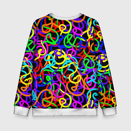 Детский свитшот Неоновый беспорядок / 3D-Белый – фото 2