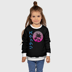 Свитшот детский Закат Градиент, цвет: 3D-белый — фото 2