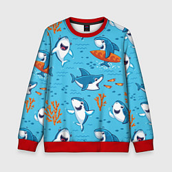 Детский свитшот Прикольные акулята - паттерн