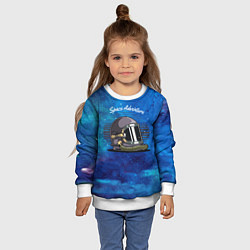 Свитшот детский Скафандр космонавта на звездном фоне, цвет: 3D-белый — фото 2