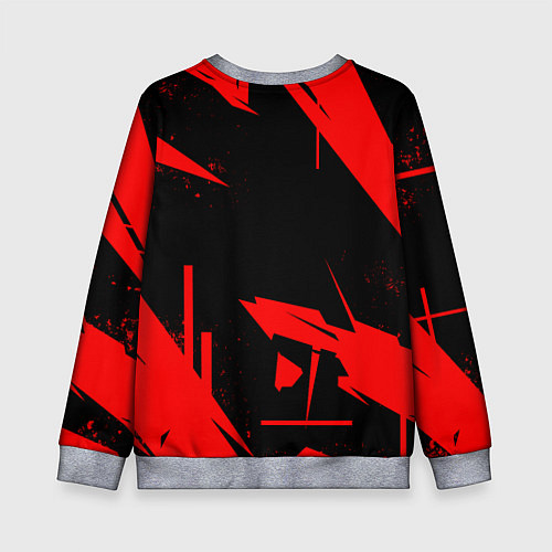 Детский свитшот Кроссфит - красная абстракция / 3D-Меланж – фото 2