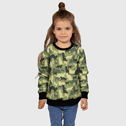 Свитшот детский Кошачий камуфляж в зеленой гамме, цвет: 3D-черный — фото 2